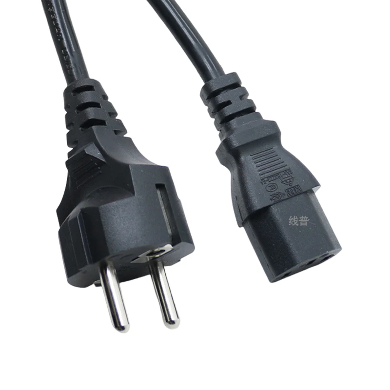 3핀 유럽 표준 테일 전원 코드 순수 구리 16A 0.75/1.5mm² EU AC 전원 플러그 케이블 (밥솥용) CE 인증