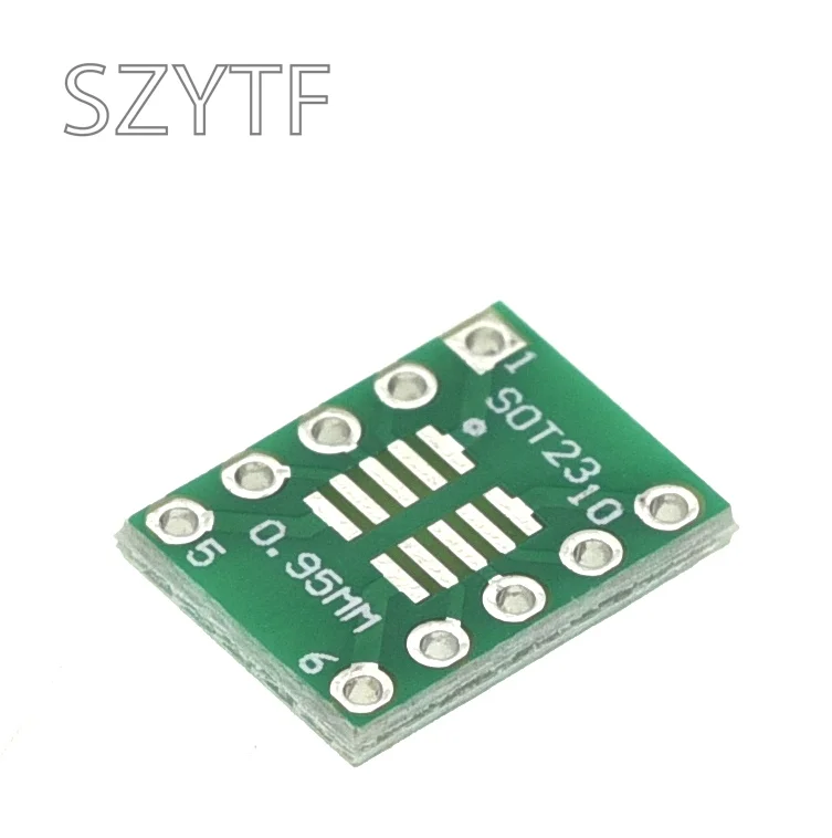 Adapter plate SOT23 MSOP10 UMAX turn DIP10 0.5mm / 0.95mm 20pcs/bag