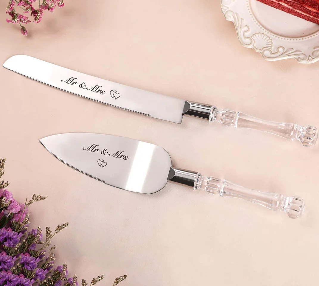 GIFTS INFINITY Mis Quince Anos Sweet Elegant 12 Stainless Steel Wedding  Cake Knife, Serving Set, valentine's day Cake Knife