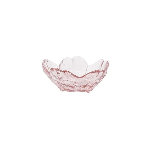 Japanese Hammer Glass Cherry Blossom Dish Creative PINK PETAL Dishes Household Dipping Tray Seasoning Salad PlatesTableware