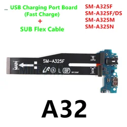 High - Speed Charging Port Board with USB Dock Flex Cable for Samsung Motherboard Connection (A32 A325F)