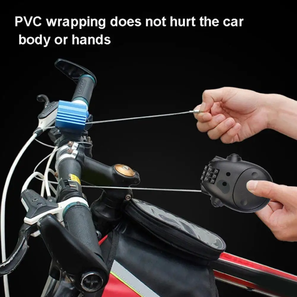 

Motorcycle Helmet Password Lock Telescopic Wire Rope Code Lock Steel Cable Suitcase Car Sled Bicycle Password Lock For Bike E6V8