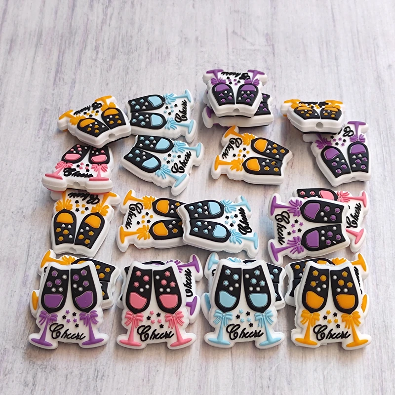 

50/100pcs Baby Silicone Beads Food Grade Cartoon Focus Beads For Jewelry Making DIY Pacifier Chain Beads Bracelet Accessories