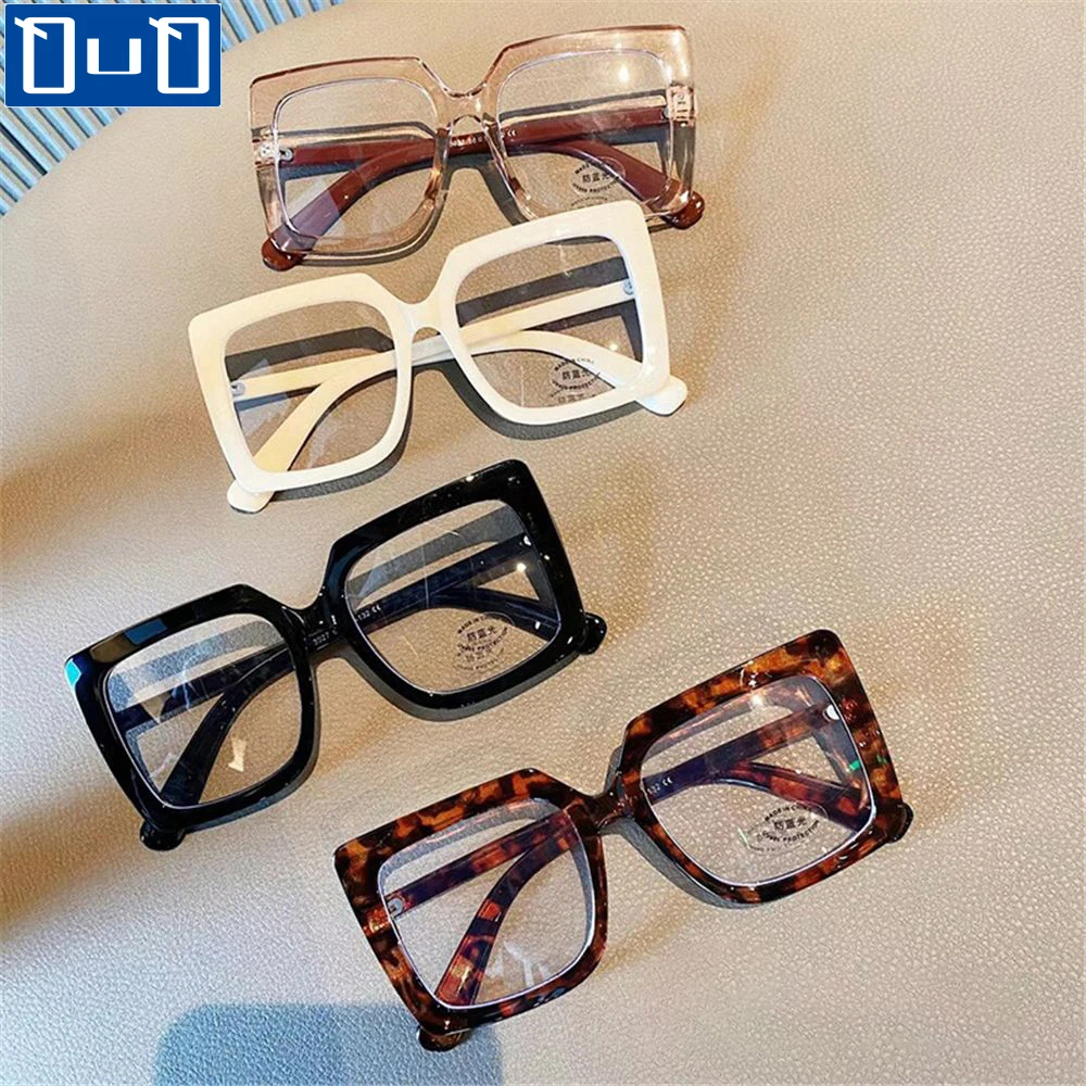 Grandes lunettes carrées anti-lumière bleue pour femmes, lunettes pour ordinateur, lunettes transparentes, lunettes optiques, nouvelle tendance 1 Grandes lunettes carrées anti-lumière bleue pour femmes, lunettes pour ordinateur, lunettes transparentes, lunettes optiques, nouvelle tendance 1