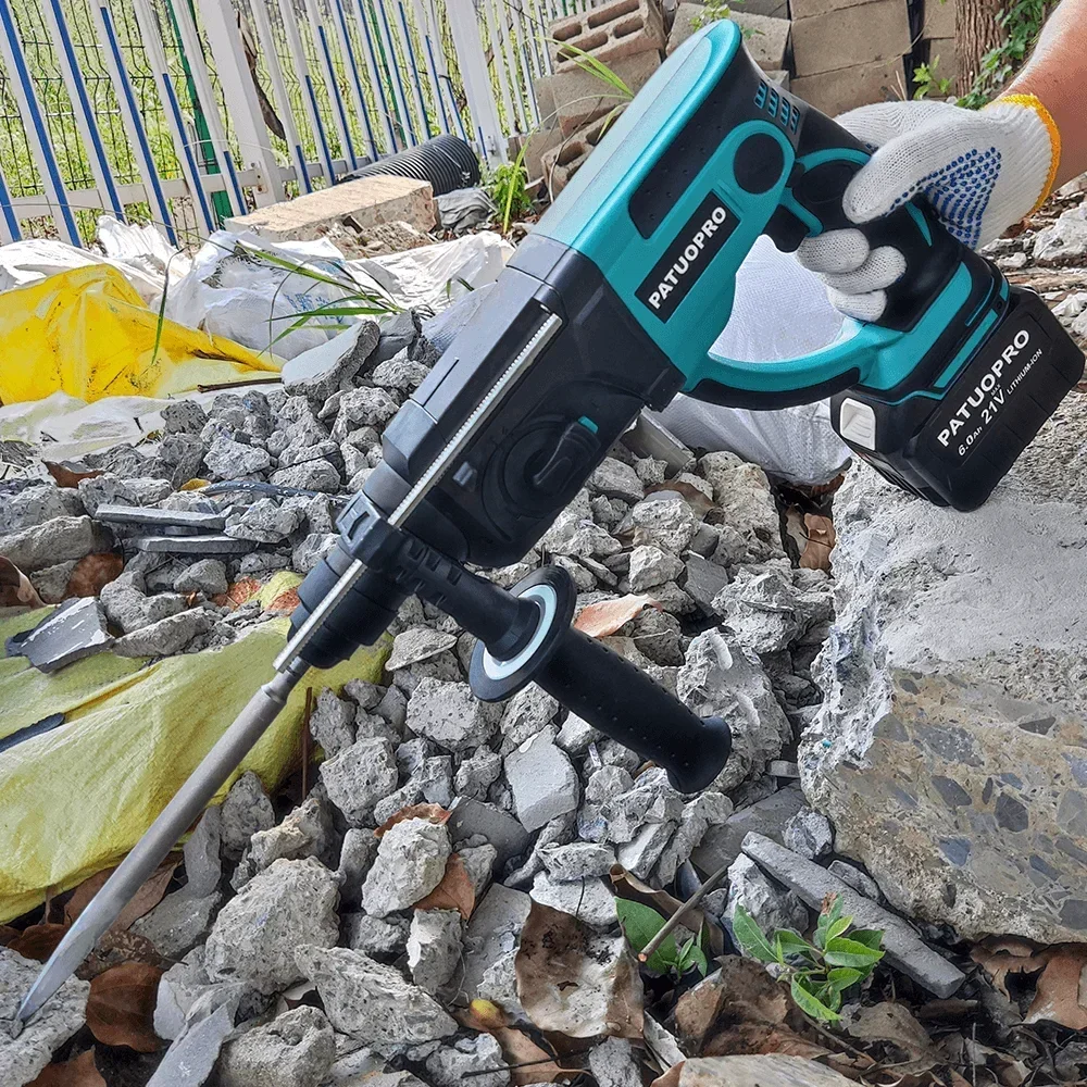 3 Functions Brushless Cordless Electric Rotary Hammer Rechargeable 28MM Hammer Drill Househeld Power Tool For Makita 18V Battery 6