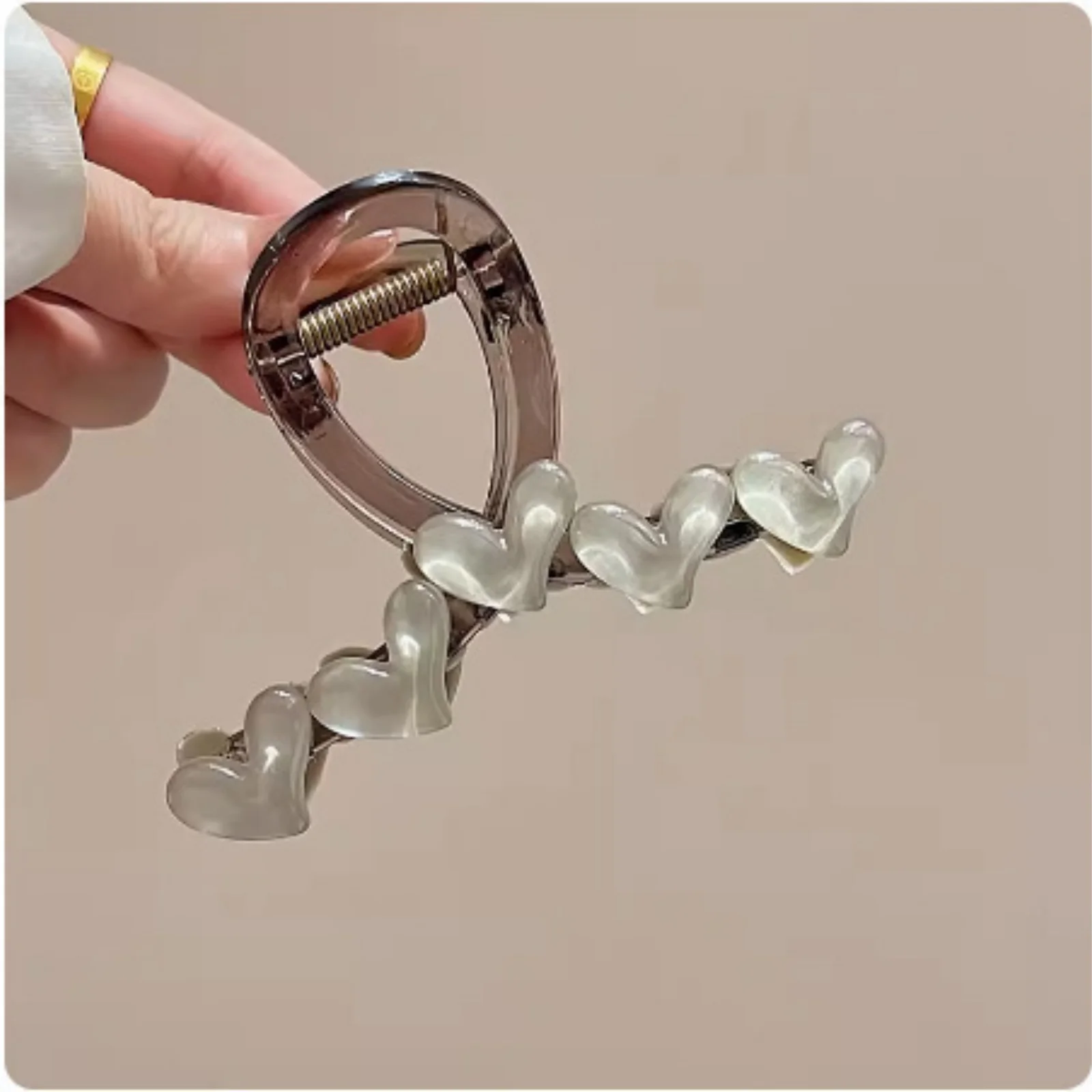 1-teiliges süßes herzförmiges Haarklammer-Set: für den Rücken bis zum Kopf, trendiger Haarschmuck für Frauen – Detail 9