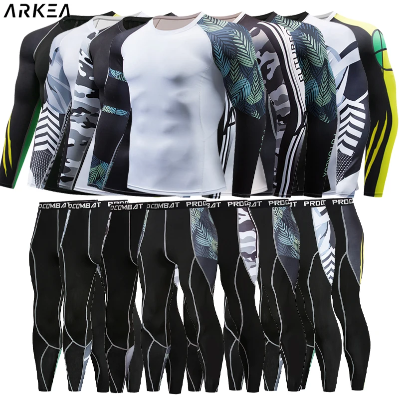 

Tracksuit Sports Suit Gym Fitness compressie shirt man ​Clothes quick dry Running Jogging Sport Wear Exercise Workout Tights