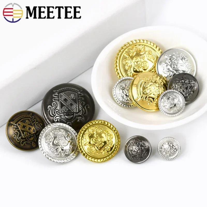 Meetee 10/50Pcs 15-25mm Metal Buttons Antique Brass Mushroom Shank Button  for Clothing Decorative Buckle Jeans Repair Kit Clasp