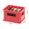 1Set 1:12 Mini Dollhouse Beer Resin Frame Storage Basket With 12 Bottles Simulation Drink Beer Model DIY Doll Accessories 6