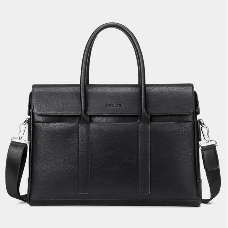 Luxury Men Genuine Leather Briefcase Office Handbag Large Capacity Male Shoulder Messenger Bag Business Laptop Bag