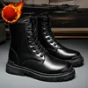 Winter boots For Men Black Boots Casual sneaker shoes men PU Leather Autumn Men's boots Men's safety shoes botas para hombre 안전화