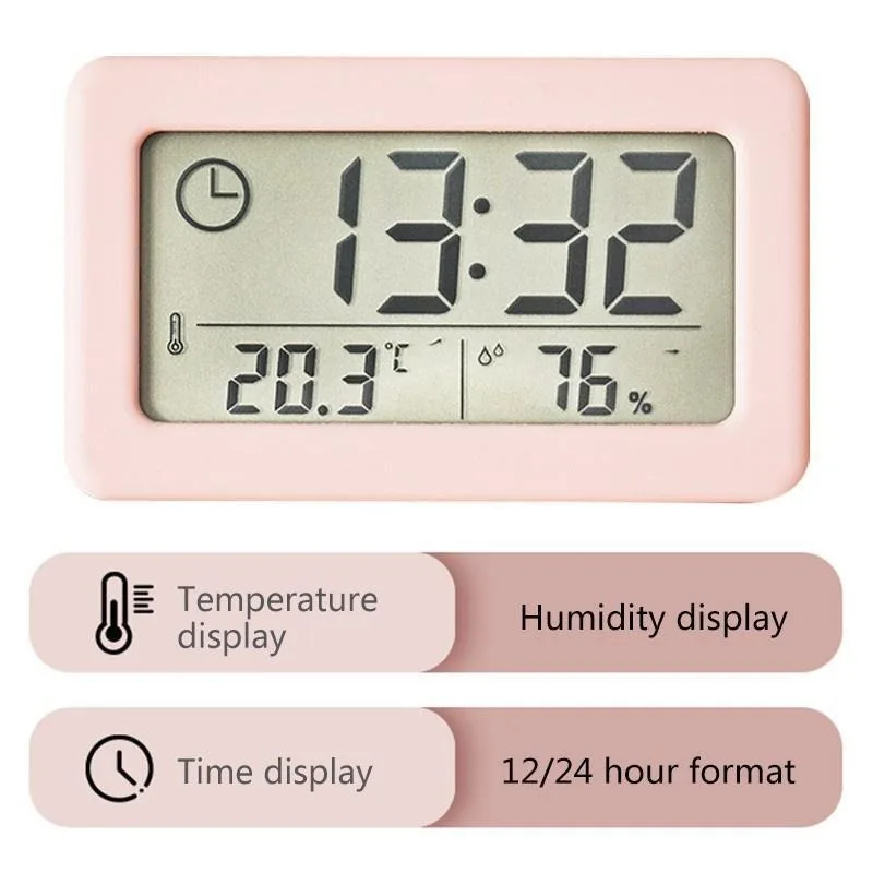 Large LCD Screen Electronic Clock Thermometer Hygrometer Ultra-thin Multifunction Temperature Humidity Monitor Digital Clock digital clock lcd digital clock digital desk clock digital table clock