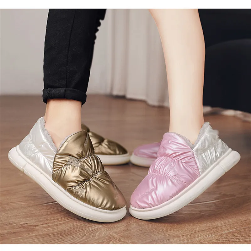 

Winter Woman Fur Shoes High Heels Chunky Female Ankle Boots Platform Outside Wear Wholesale Cotton Footwear Women's Snow Boot