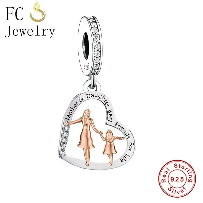 

Fit Original Pandora Charm Bracelet 925 Sterling Silver Mother And Daughter Dance Together Bead For Making Women Berloque DIY
