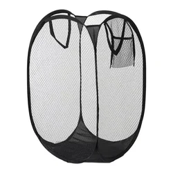 Ventilated Foldable Skeleton Design Laundry Basket - Portable & Large Capacity (1pcBlack)