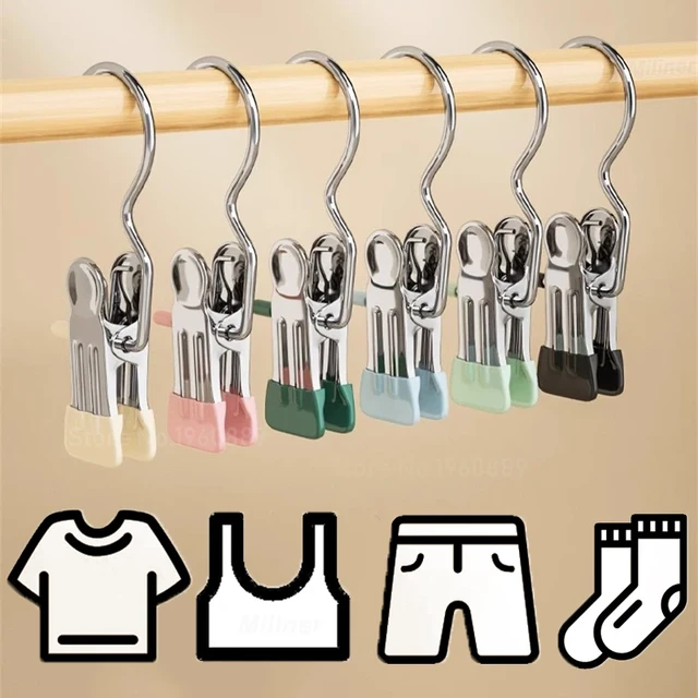 1/20PCS Plastic Sock Clips Portable Strong Clothes Pins Multifunctional  Clips Traceless Washing Socks Hanger Drying Rack Hooks - AliExpress