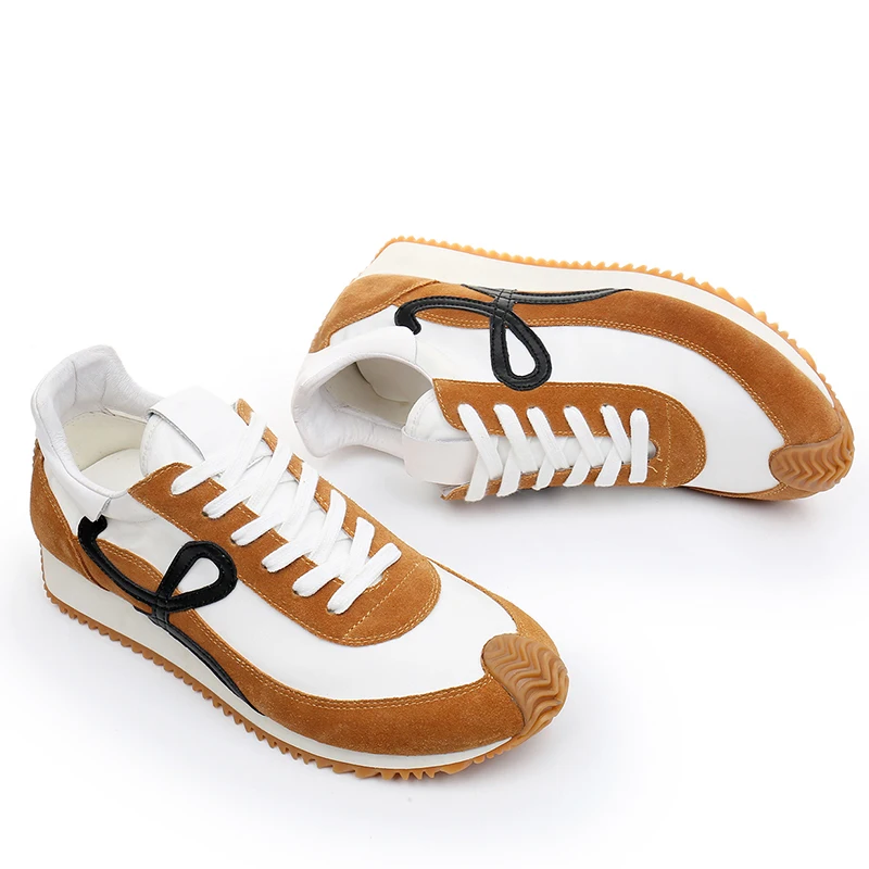 

Men's Leather Running Sneaker Classic Vintage Trainer Shoes