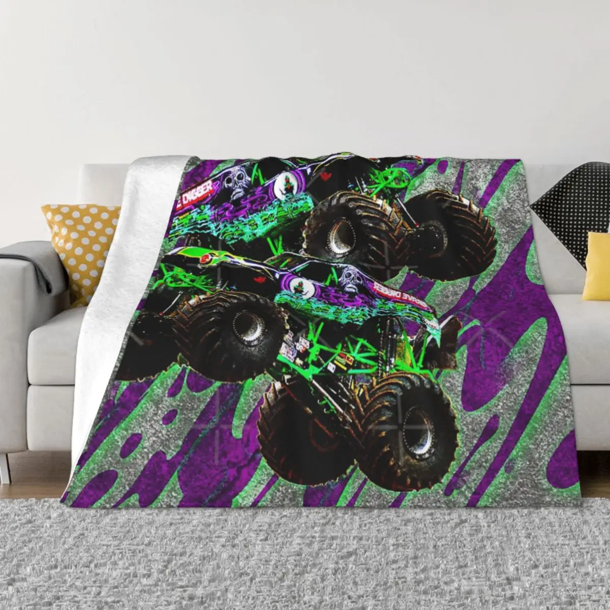 Grave Digger Monster Jam Monster Truck Una Coperta In Micro Pile Ultra-Morbida
