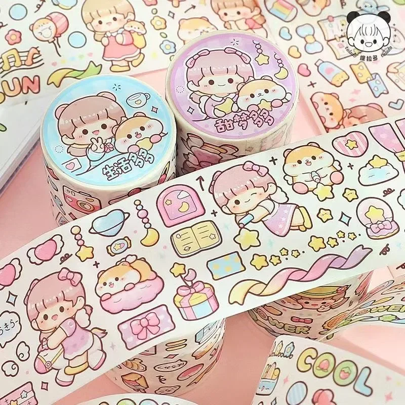 Kawaii Washi 테이프 세트 귀여운 스티커 일본 종이 마스킹 테이프 저널 장식 학교 용품 편지지