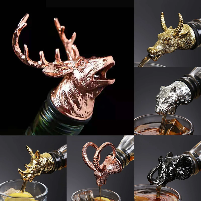 Deer Head Wine Bottle Stopper Deer Wine Stopper Pourer Wine Bottle