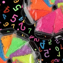 

Chunky Number Shaped Glitter Sequins Neon Colors Nail Glitter Flakes For Acrylic Nails Fluorescence Manicure Paillette Slices