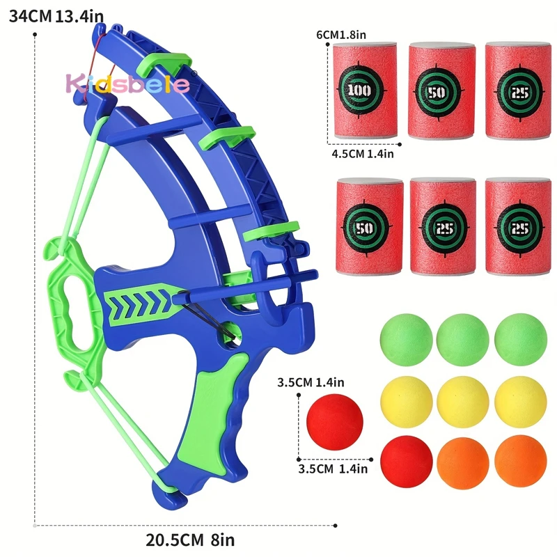 Foam Ball Shooting Toy Bow – Safe Archery Blaster With Soft Balls & Target Cans For Kids Outdoor Indoor Play_voghion.com
