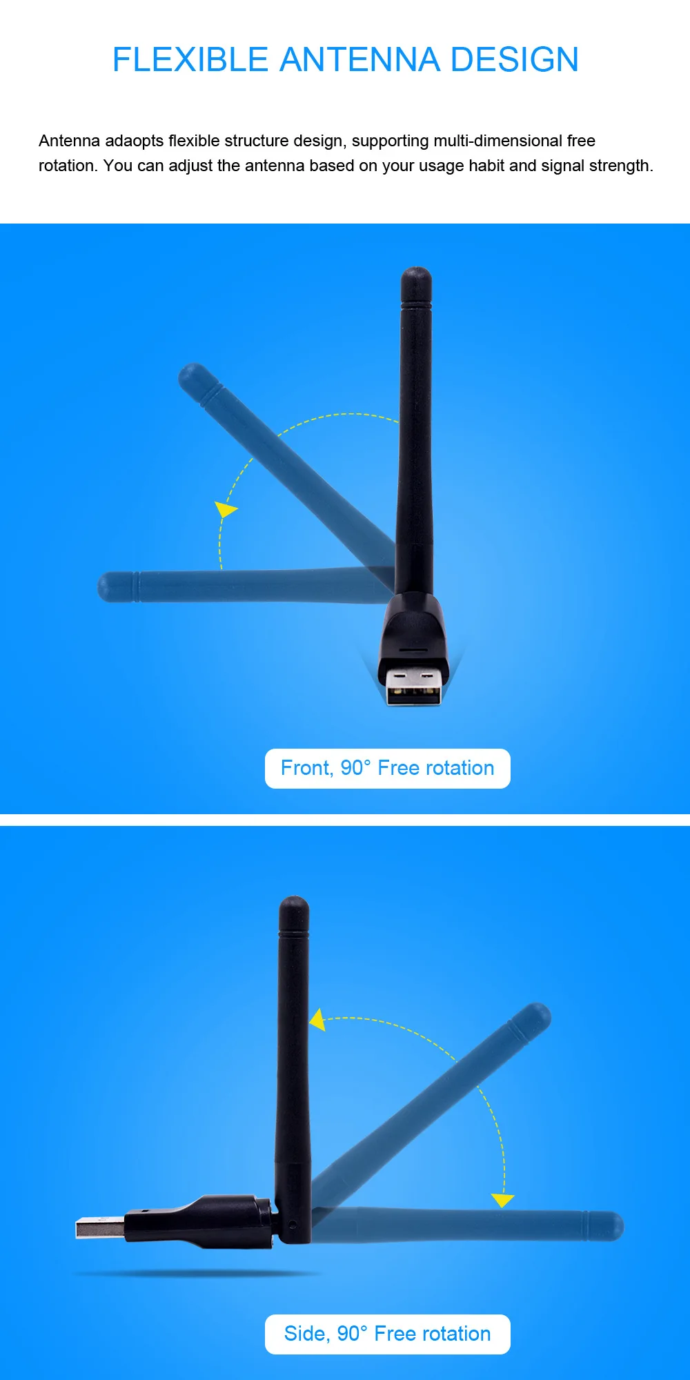 Mini USB WiFi Adapter Wireless Network Card for PC Laptop