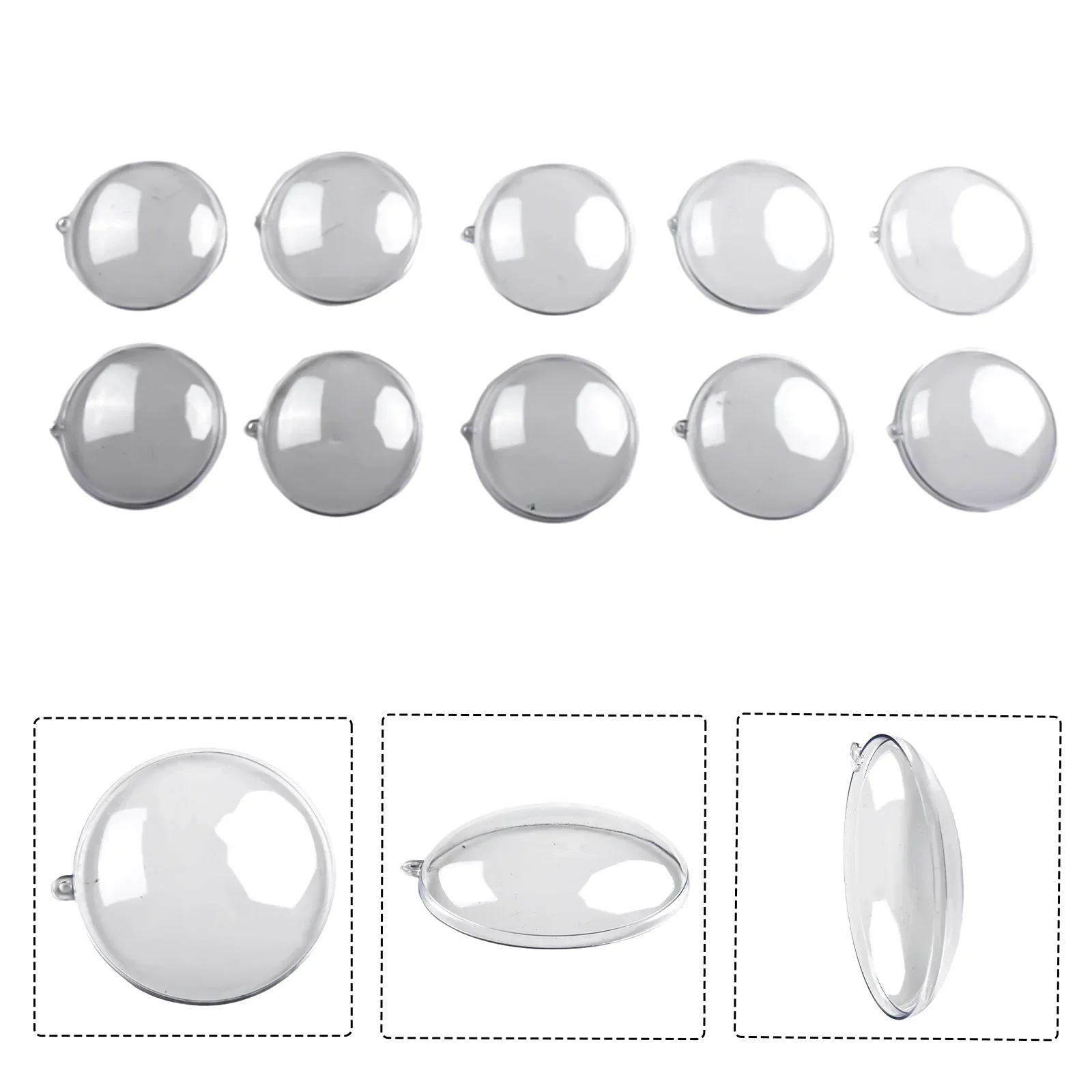 10pcs 7/9/11 Cm Plastic Clear Flat Ball Home Decor Wedding Candy Christmas Patry Supplies Gifts Box DIY Ideas Ornaments christmas gift box