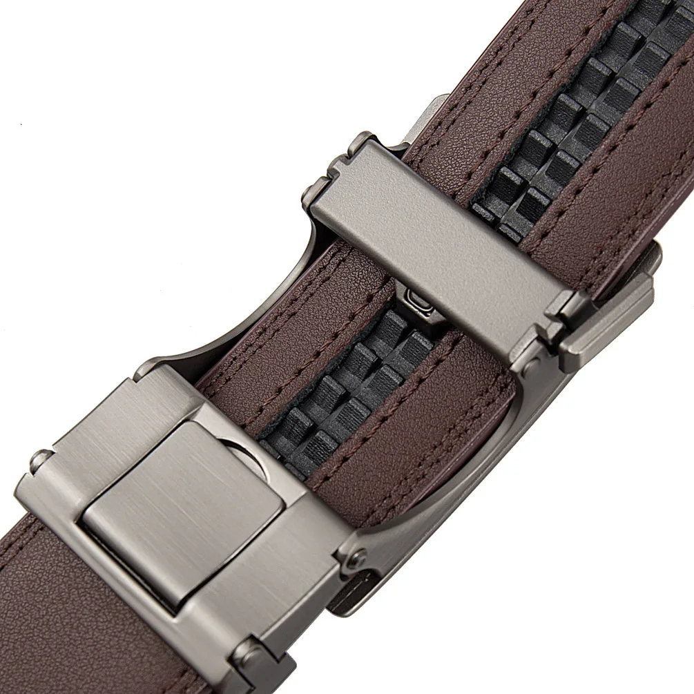Hohe Qualität männer Leder Gürtel Männlich Automatische Gun Gold Schnalle Mann Ratsche Gürtel Luxus Designer für Männer Formale 3,5 cm Plus Größe – Detail 9