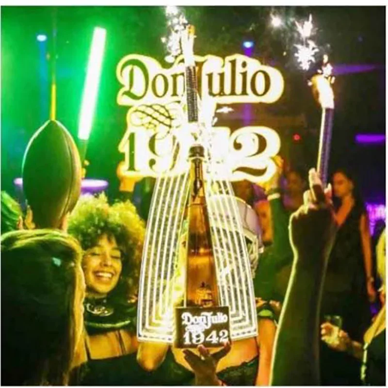 

Battery Power 1942 DON JULIO LED Neon Sign Champagne Wine Bottle Glorifier Display VIP Presenter for Night Club Lounge Bar Party