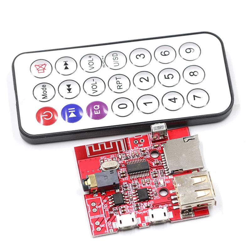 Car Bluetooth 4.1 MP3 WAV Decoding Board 3W Speaker Amplifier Audio Receiver Module Support USB/TF/U-DISK/IR Remote Control