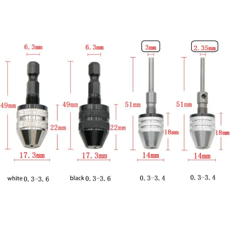 Universal 0.3~3.4mm Keyless Drill Chuck Adapter Adaptor Bit