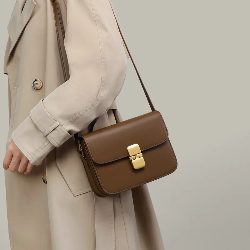 New women's bag crossbody armpit small bag cowhide single shoulder tofu bag, a variety of colors can be customized