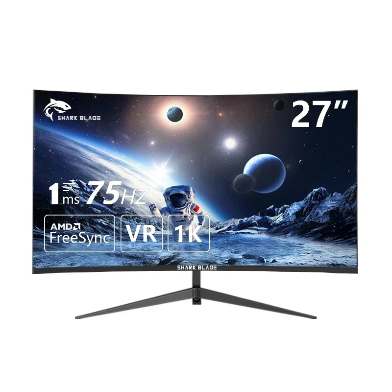 

27 Inch Curved 75Hz Monitor Gaming VA FHD 1080P Computer Display 2800R HDMI/VGA DCR Eye Protect VESA 100*100 2ms Response