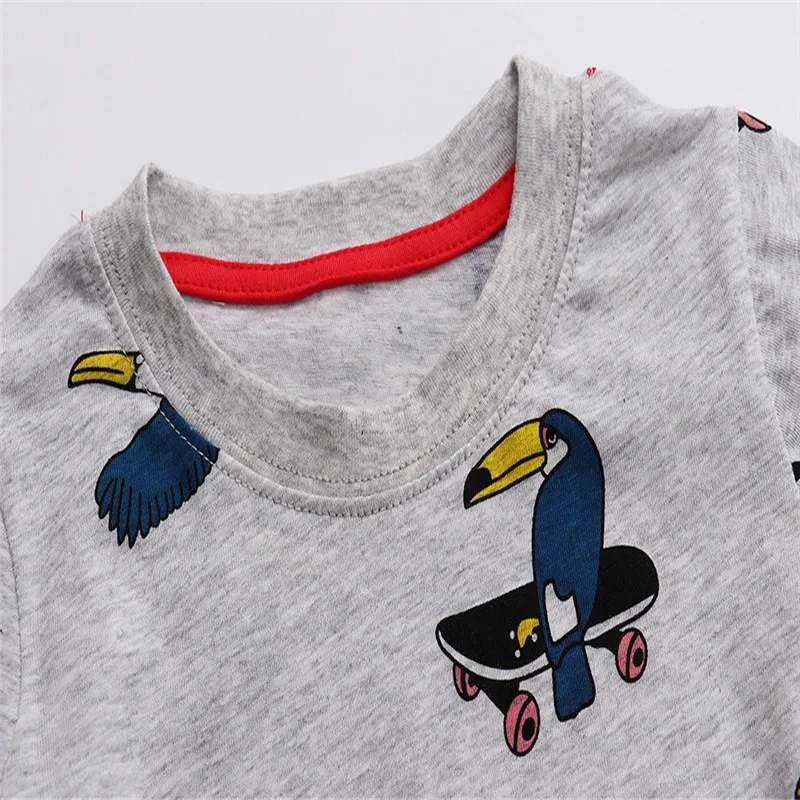 Jumping Meters Summer Children's T Shirts Animals Print Boys Girls Short Sleeve Tees Tops Baby Clothing