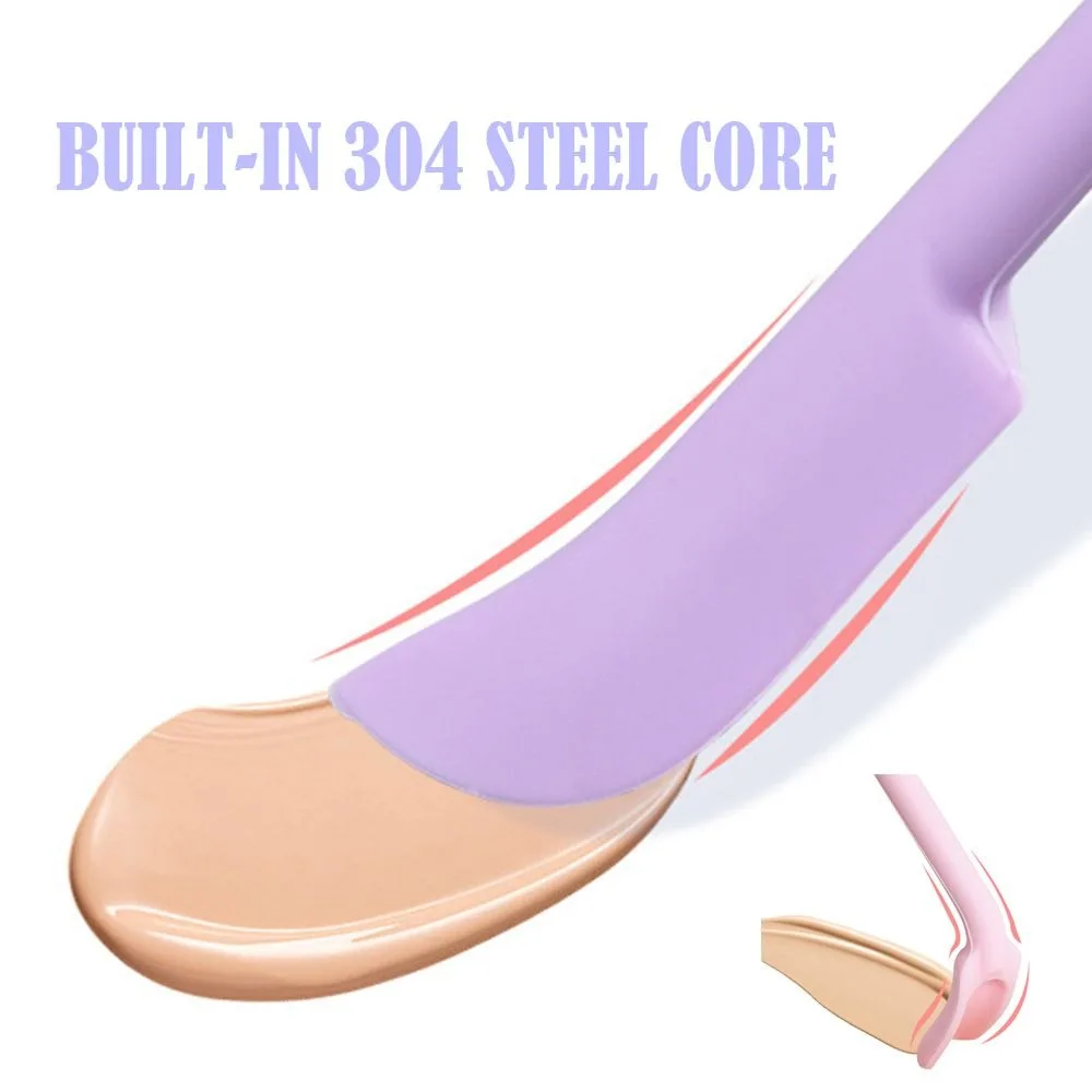 3Pcs Lengthened Silicone Scraper Double-head Cosmetic Jam Deep Bottle Scraper Product Silicone Mini Spatula Set Kitchen