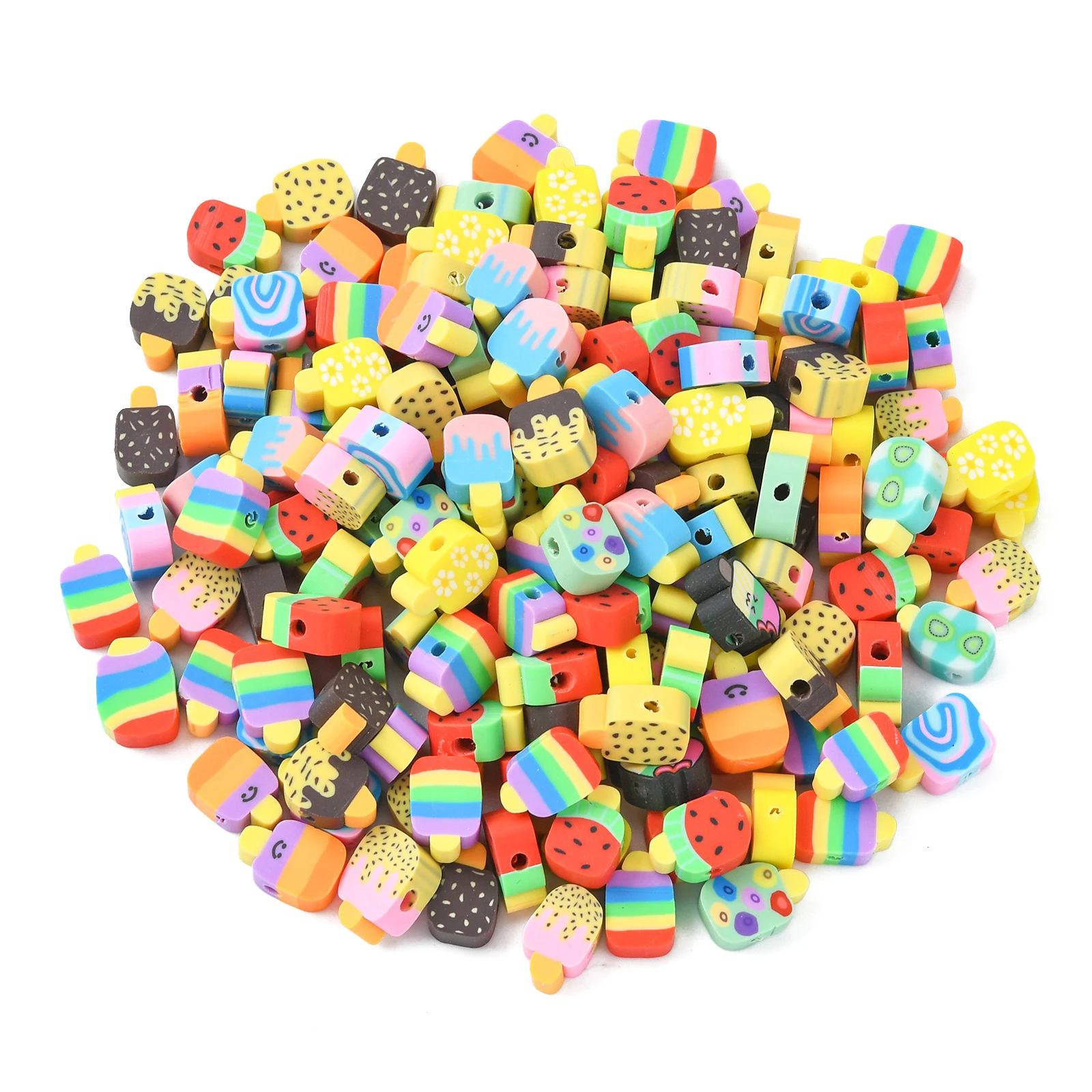 

Pandahall 200Pcs Random Ice Lolly Polymer Clay Beads Imitation Food Ice Cream Beads Sweet Food Beads for DIY Handcraft Jewelry