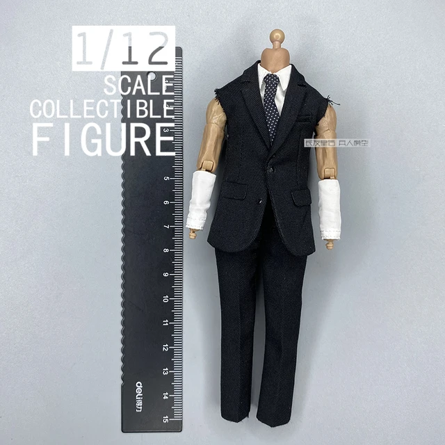 1/12 Male Body with Suit clothes For 6'' Soldiers Action Figure Head Doll  Toys