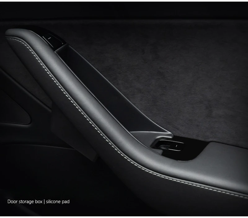 For Tesla Model 3/3 Highland Y/Y Juniper Car Side Door Handle Storage Box ABS/Fl
