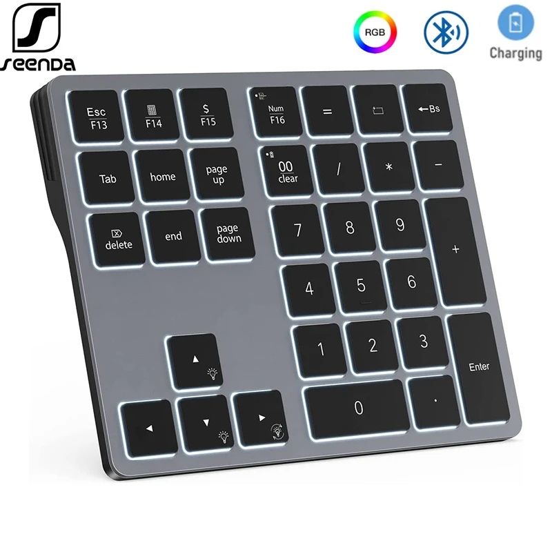 Seenda Backlit Bluetooth Numeric Keypad For Laptops Computers Number