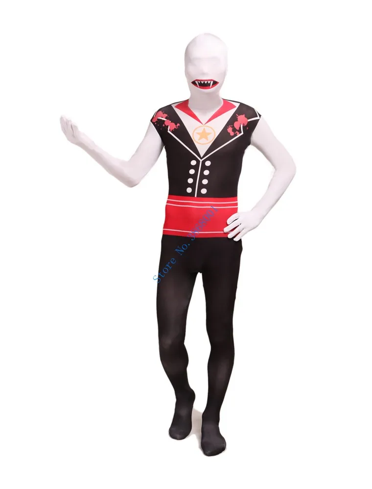 

Halloween cosplay Catsuit Costume Printing and dyeing pattern horror dress Lycar full Bodysuit