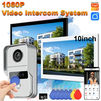1080P Video Doorbell System Tuya Smart WiFi Intercom With RFID Card Unlock 140° Wide View Motion Detection Remote Control 1