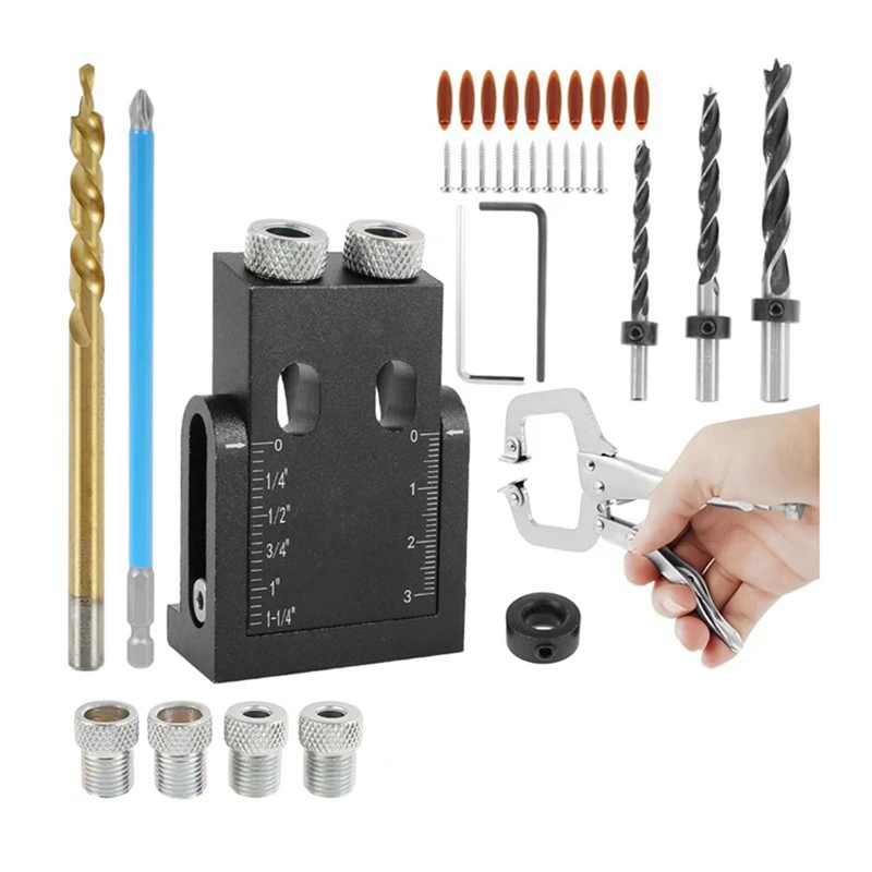 

Black 15-Degree Angle Woodworking Oblique Hole Fixer Wood Connection Installation Tool Woodworking Oblique Fixed Kit