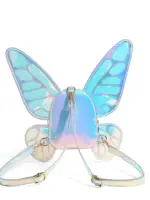 2025 High Quality Double Layered Flying Wings Reflective Laser Backpack Butterfly PVC Girls Backpack Purse For Girls 1
