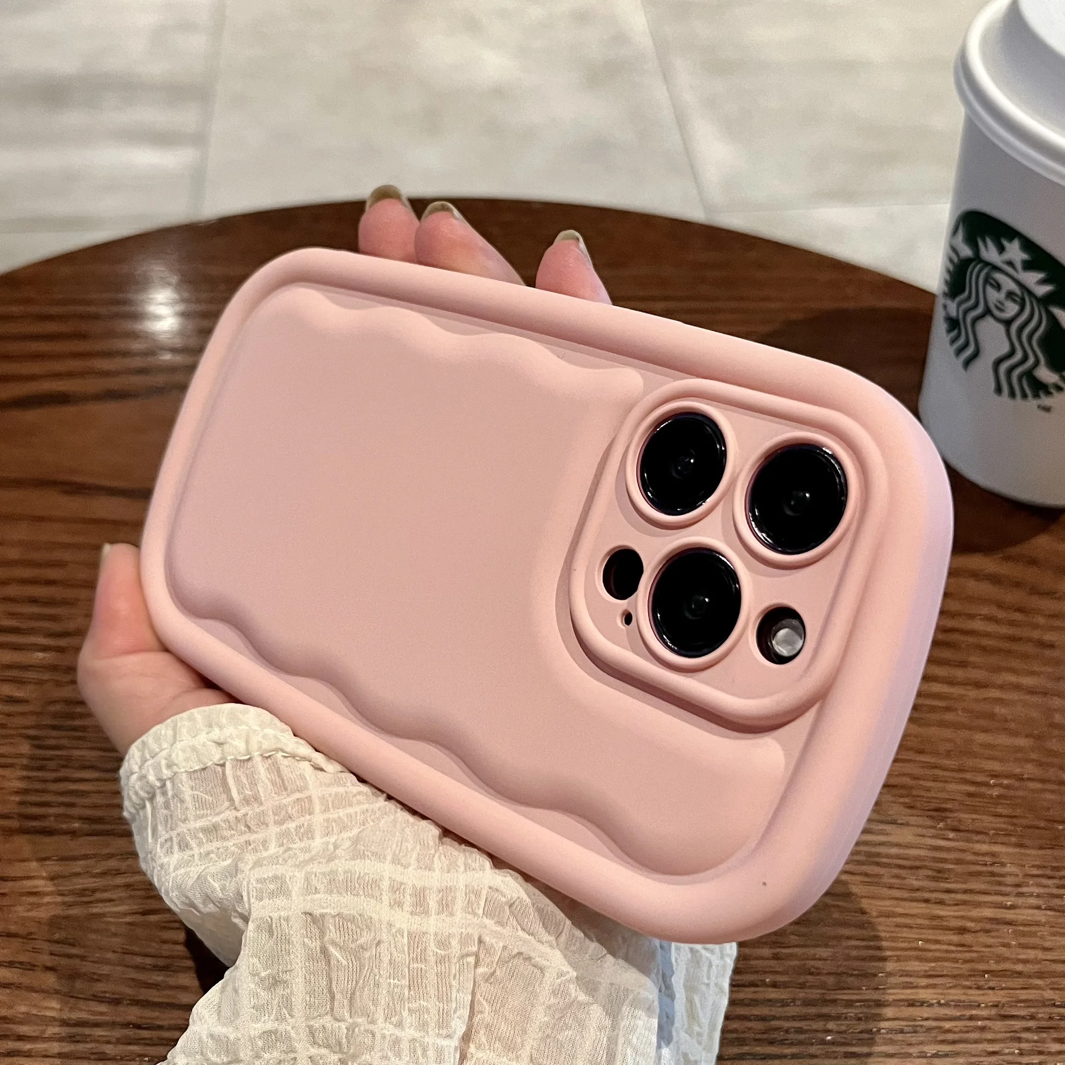 Cute Wavy-Edge Candy Colors Skin Sensation Girl Cover Per Telefono Per Iphone 15 14 13 12 11 Pro Max Anti-Caduta Soft Coque Fundas