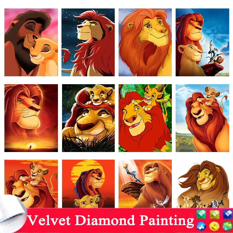 

Disney DIY Diamond Painting The Lion King 5D Mosaic Cartoon Animal Cross Stitch Full Round Diamond Embroidery 2024 Home Decor 60