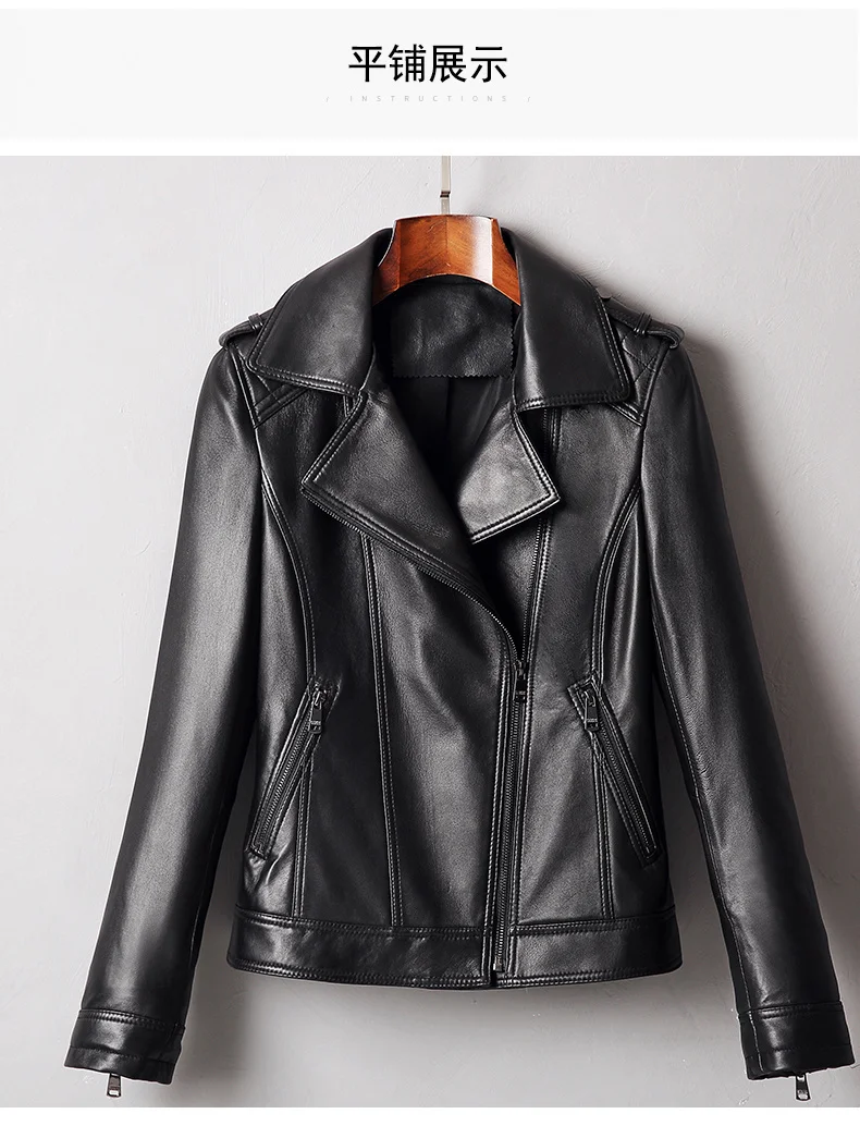 

2023 real Sheepskin Coat Female Motorcycle Genuine Leather Jacket Women 90% White Duck Down coats clothes Femme Veste