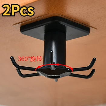 벽걸이형 주방 정리함 랙 기구 거치대, 행어 용품 정리대, 6 개의 탈착식 후크, 회전식 랙