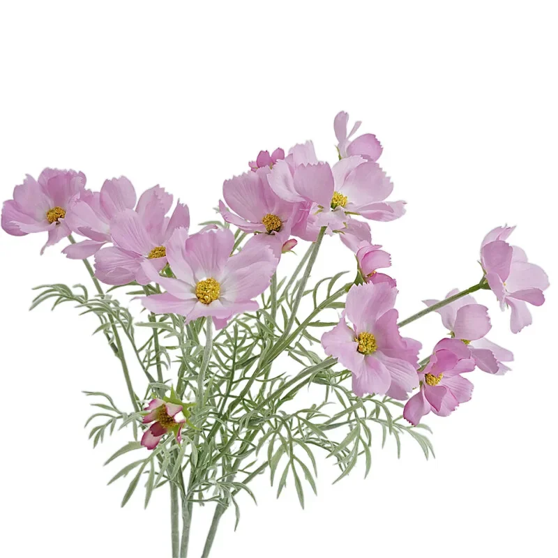 3 stücke Künstliche Blumen Seide Prinzessin Cosmos Hause Wohnzimmer Dekoration Simulation Rosa Orange Gesang Blume Pflanze Floriculture