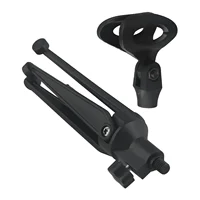 Microphone Stands Desktop Tripods Mini Portable Table Stand Adjustable Mic Stand Mic Clip Holder Bracket Lightweight Brackets 4
